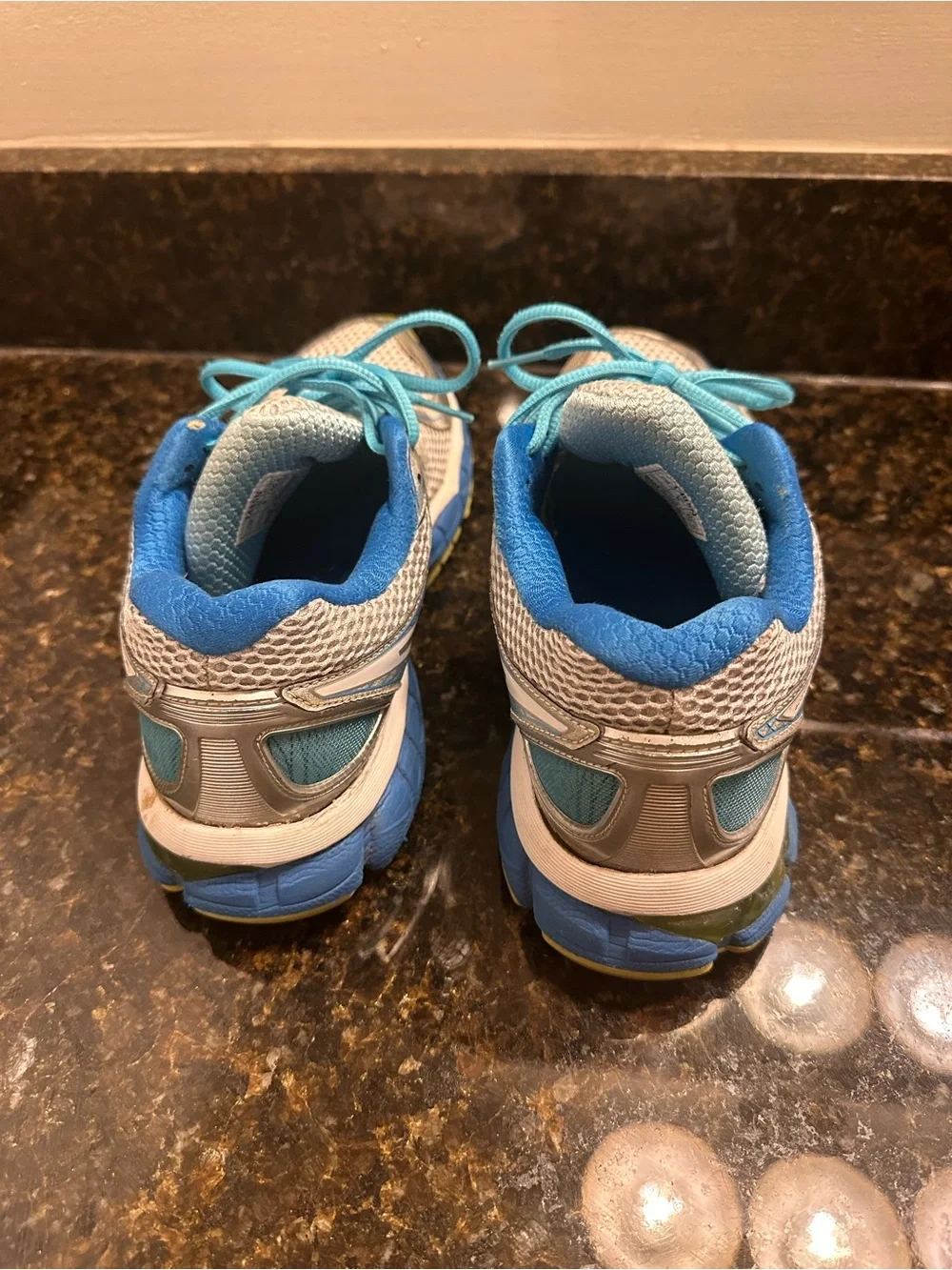 ASICS Gray and Blue Women's Athletic Running Shoes